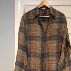 Pure Linen Salvatore Ferragamo Button Up